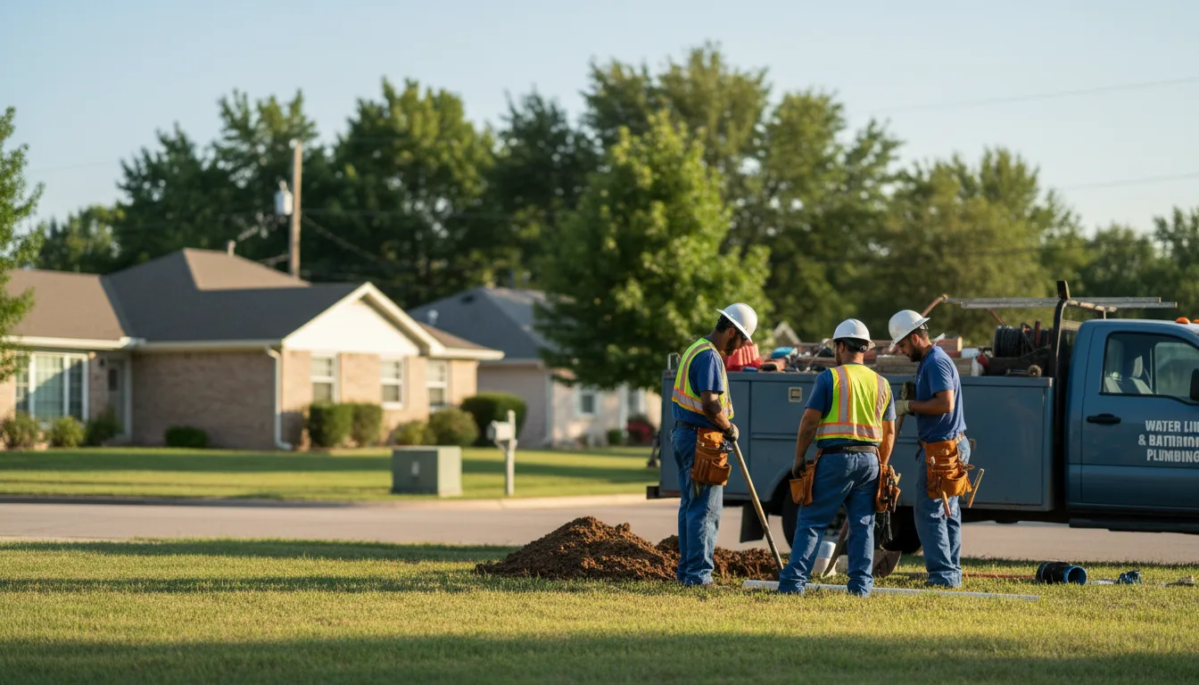 Residential water line and bathroom plumbing service in La Grange, KY